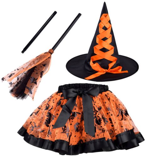 Costume ball costume Witch + broom ZA4806