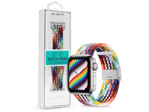 Apple Watch fonott szövet sport szíj - Devia Nylon Woven Deluxe Series Sport4 Watch Loop - 42/44/45/49 mm - rainbow
