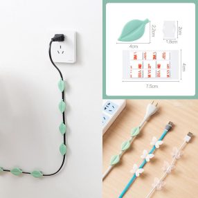 Dekoratív felragasztható kábeltartó 9 darab falevél