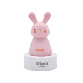 LED éjjeli lámpa Olala - Charly Bunny, rózsaszín