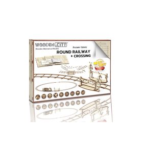   Fából készült 3D-s puzzle - kerek pályák + kereszteződések