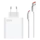 Xiaomi MDY-14-EE gyári hálózati fehér gyors (Turbo) töltőfej 6A 120W USB - Type-C gyorstöltő adatkábellel 1m 6A