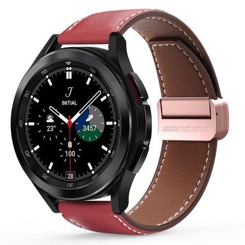 DUX DUCIS YA - valódi bőr szíj Samsung Galaxy Watch / Huawei Watch / Honor Watch (22 mm-es pánt) piros
