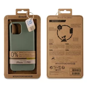   Coque Muvit Apple iPhone 11 Pro Max ütésálló, bambuszrost alapú tok zöld