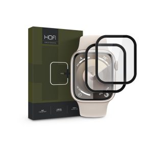   HOFI Hybrid Pro+ Glass - Apple Watch Series 7 / 8 / 9 (41 mm) üvegfólia - 2 db/cs - fekete