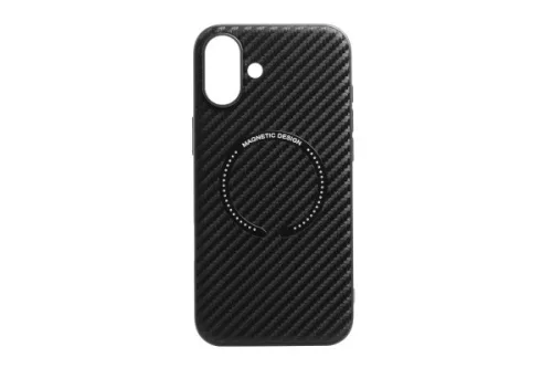 YOOUP MAGNETIC MINTÁS IPHONE 16 6.1 TPU TOK MAGSAFE KOMPATIBILIS CARBON FEKETE
