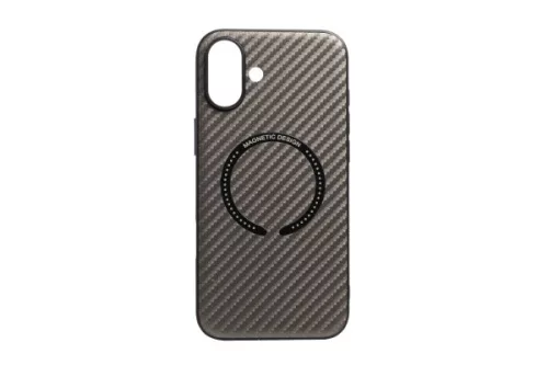 YOOUP MAGNETIC MINTÁS IPHONE 16 PLUS 6.7 TPU TOK MAGSAFE KOMPATIBILIS CARBON SZÜRKE
