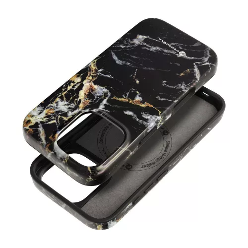 FORCELL F-PROTECT Mirage, Military Drop-Tested case compatible with MagSafe for IPHONE 16 PRO black marble