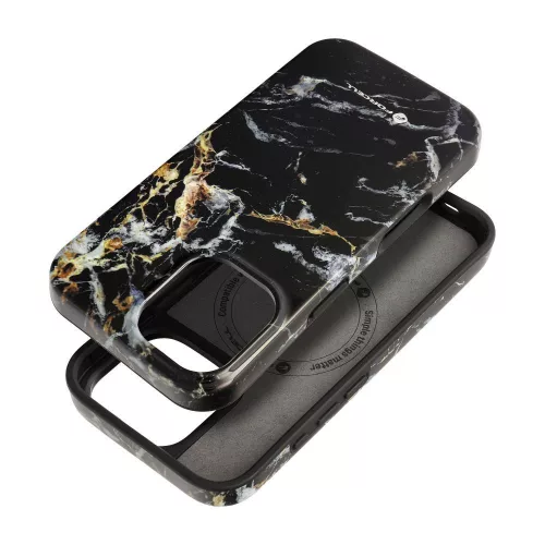 FORCELL F-PROTECT Mirage, Military Drop-Tested case compatible with MagSafe for IPHONE 16 black marble