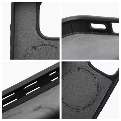 FORCELL F-PROTECT Mirage, Military Drop-Tested case compatible with MagSafe for IPHONE 15 PRO black marble