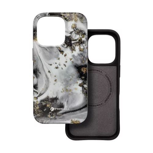 FORCELL F-PROTECT Mirage, Military Drop-Tested case compatible with MagSafe for IPHONE 15 PRO silver fog