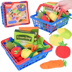   Élelmiszeripari termékek készlete, bevásárlókosár zöldségekkel ZA5245