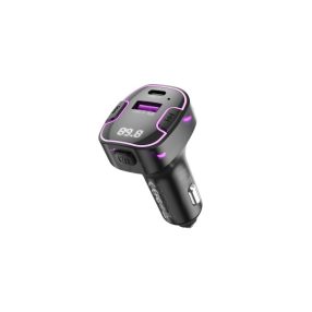   XO BCC12 SZIVARGYÚJTÓS (AUTÓS) TÖLTŐVÉG (USB - TYPE-C) 3.1A + FM TRANSMITTER FEKETE