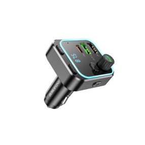   BOROFONE BC53 HIGHWAY QC3.0 + PD 20W SZIVARGYÚJTÓS (AUTÓS) GYORSTÖLTŐVÉG + FM TRANSMITTER FEKETE