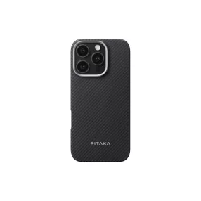   PITAKA MAGEZ CASE 6 IPHONE 16 PRO MAX 6.9 MAGSAFE KOMPATIBILIS TOK TWILL FEKETE-SZÜRKE