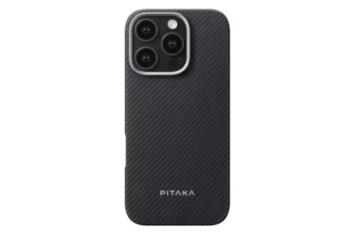 PITAKA MAGEZ CASE 6 IPHONE 16 PRO MAX 6.9 MAGSAFE KOMPATIBILIS TOK TWILL FEKETE-SZÜRKE