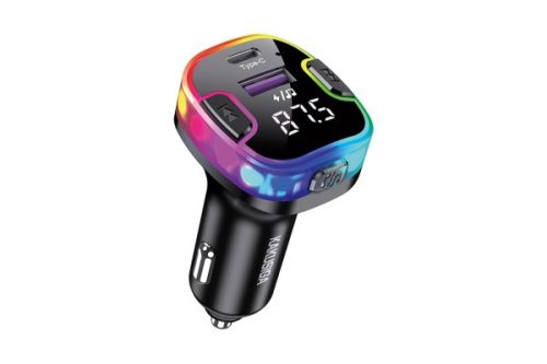 KAKUSIGA KSC-1070 CAILE SZIVARGY. (AUTÓS) TÖLTŐVÉG (USB - TYPE-C) 3.1A + FM TRANSMITTER FEKETE