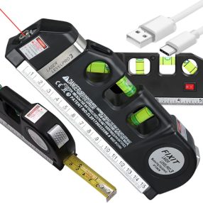   Precíziós lézeres szintező 2,5 m-es mérőszalaggal 3 üzemmódú LED usb