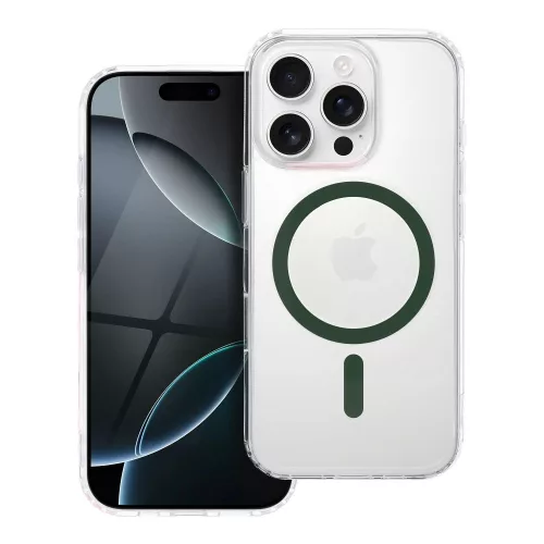 Drop Glue Colorful Ring Mag Cover kompatibilis a MagSafe for IPHONE 11 készülékhez sötétzöld