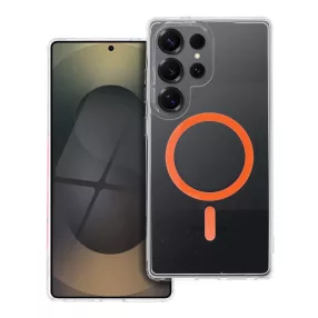   Drop Glue Colorful Ring Mag Cover kompatibilis a MagSafe technológiával SAMSUNG S25 ULTRA narancshoz