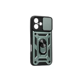   PJ ARMOR IPHONE 16 6.1 TPU+POLYCARBONATE ÜTÉSÁLLÓ, TOLÓABLAKOS, MÁGNESES TOK ZÖLD