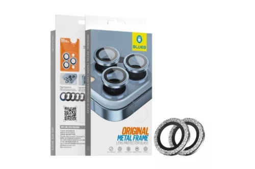 BLUEO METAL KAMERAVÉDŐ ÜVEGFÓLIA IPHONE 16 6.1 / 16 PLUS 6.7 GLITTER EZÜST