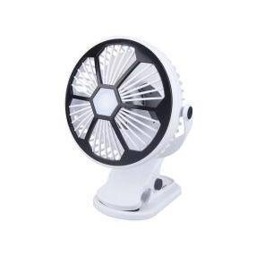   3 az 1-ben Asztali Ventilátor – Csíptetős, Lámpás, Akkumulátoros Kivitel