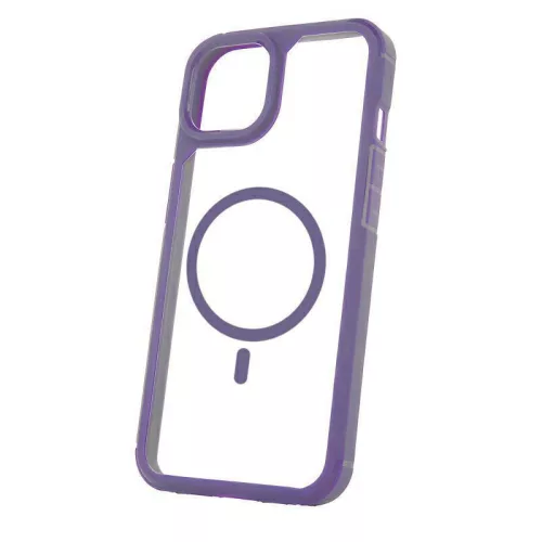 Mag Rim Case Apple iPhone 16 Pro (6.3) átlátszó TPU/PC MagSafe tok lila kerettel