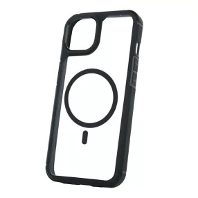   Mag Rim Case Apple iPhone 16 Pro (6.3) átlátszó TPU/PC MagSafe tok fekete kerettel