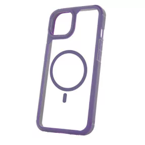   Mag Rim Case Apple iPhone 16 Plus (6.7) átlátszó TPU/PC MagSafe tok lila kerettel