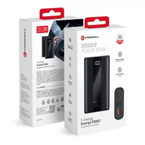   FORCELL F-ENERGY P20K2 Energo powerbank PD QC3.0 3A 22,5W 20000 mAh fekete