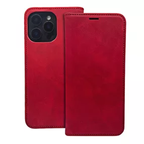   Smart Suede Honor 400 oldalra nyíló puha tapintású könyv tok, piros