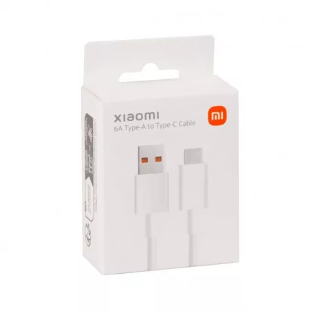 Xiaomi fehér gyári USB - Type-C gyorstöltő adatkábel 1m 6A (BHR6032GL)