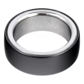   Smart Ring R8 - okos kerámia gyűrű töltőállomással, 18 mm-es méret, fekete