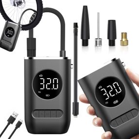   Akkumulátoros kompresszor – 10 bar, LCD kijelzővel, kerékpárhoz és autóhoz