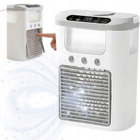   RGB LED ventilátor párásítóval – USB-s, 3 fokozatú asztali hűtő