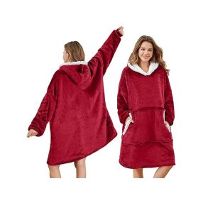 2in1 Takaró Pulóver – XXL Szőrmés Köntös Kapucnival