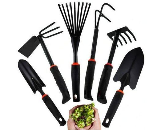 6 az 1-ben Kerti Szerszám Szett – Lapát, Gereblye, Kapa