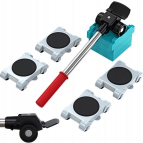   Bútorszállító Készlet – Emelő Karral és 4 Görgővel