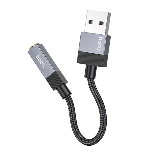 Hoco UPA32D AUX adapter USB A (apa) - Jack 3,5 mm (anya) fekete