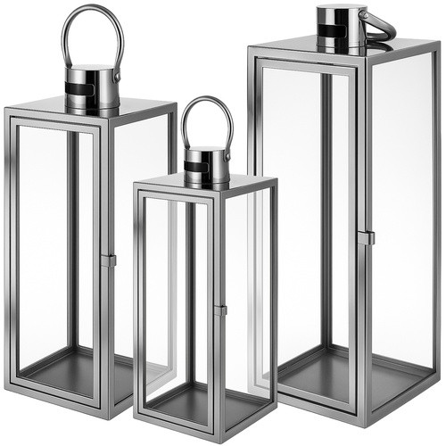 Ezüst lámpások 38/49/63cm 3db Ruhhy 26477