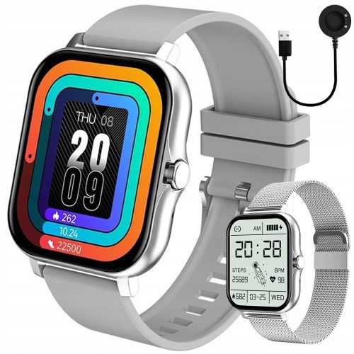 Unisex okosóra sport kivitelben, szürke gumipánttal, Bluetooth hívás
