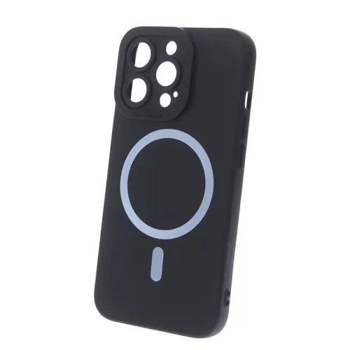 Silicon Mag Case Apple iPhone 15 Pro (6.1) kameravédős szilikon tok fekete