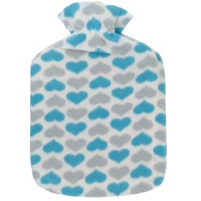   Gumiborítású melegítőpárna hasfűtéshez, puha huzattal