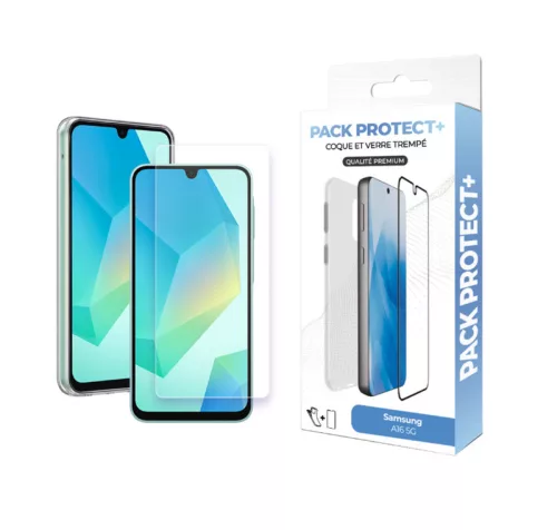 Moxie Pack Protect+ Samsung A166 Galaxy A16 5G átlátszó vékony szilikon tok előlapi üvegfóliával