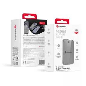   MagSafe kompatibilis külső akkumulátor Forcell F-Energy SuperSlim F10K8 QC4.0 PD3.0 15W 10000 mAh szürke