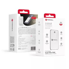   MagSafe Forcell F-Energy SuperSlim F5K8 QC4.0 PD3.0 15W 5000 mAh külső akkumulátor fehér