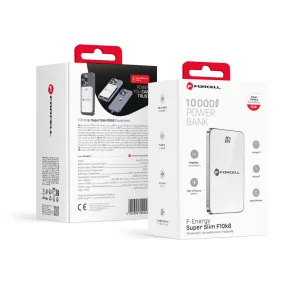   Forcell F-Energy MagSafe kompatibilis külső akkumulátor SuperSlim F10K8 QC4.0 PD3.0 15W 10000 mAh fehér
