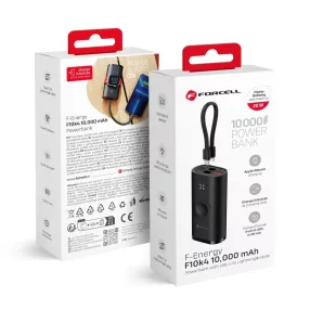   Forcell F-Energy F10K4 PD QC3.0 3A 22.5W 10000 mAh Apple Watch kompatibilis külső akkumulátor, fekete