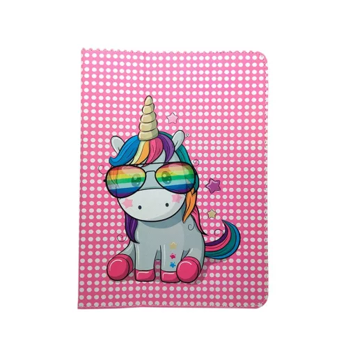 Univerzális 9-11col kinyitható tablet tok (Rainbow Unicorn)